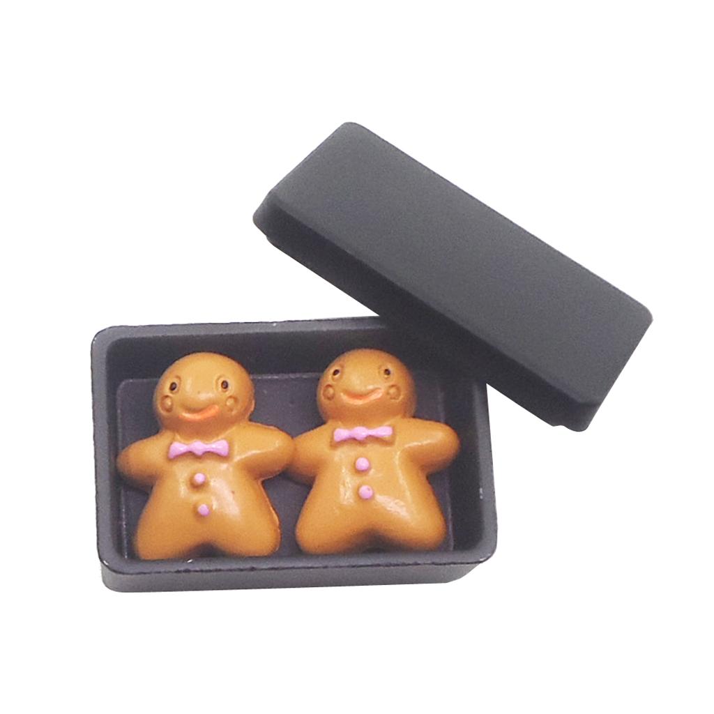 Lovely 1:12 Dollhouse Miniatures Accessories Biscuit Box with Cookies Black