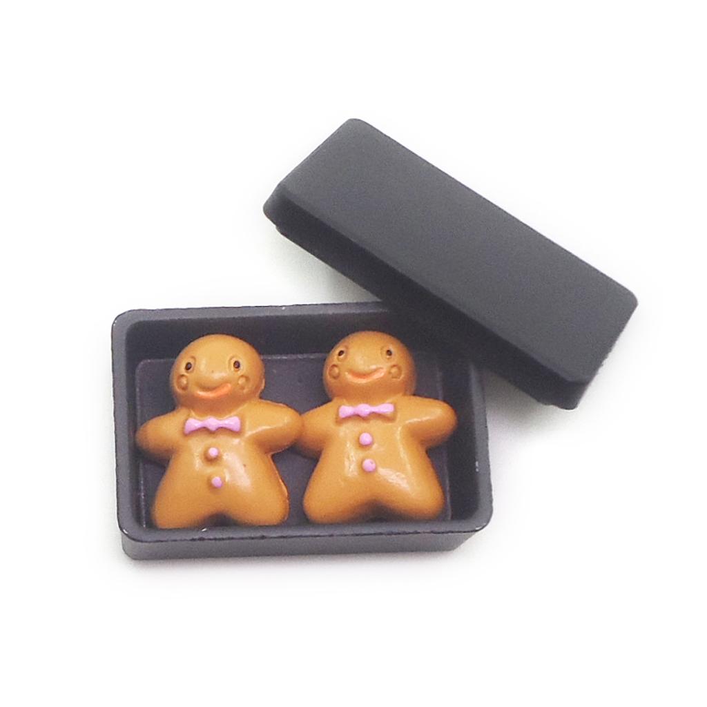 Lovely 1:12 Dollhouse Miniatures Accessories Biscuit Box with Cookies Black