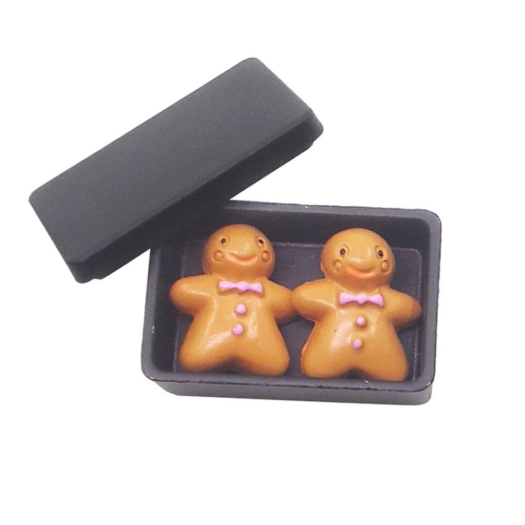 Lovely 1:12 Dollhouse Miniatures Accessories Biscuit Box with Cookies Black