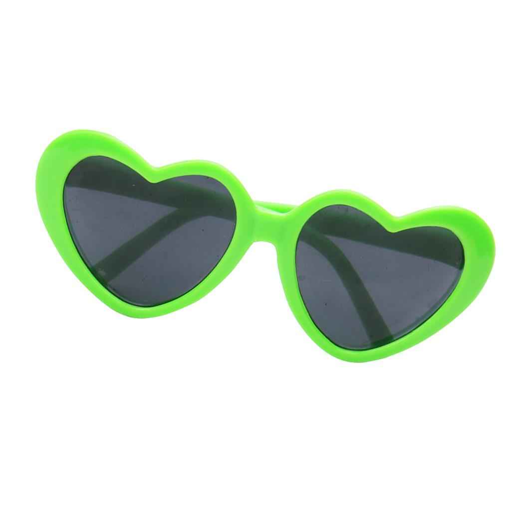 Pair of Eyewear Heart Frames Glasses for 18inch American Doll Green