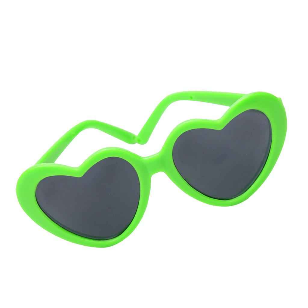 Pair of Eyewear Heart Frames Glasses for 18inch American Doll Green