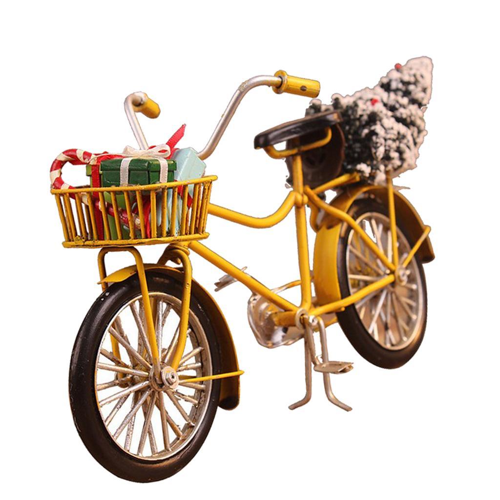 1:10 Alloy Bicycle Model Dollhouse Miniatures Furniture Garden Decor Yellow