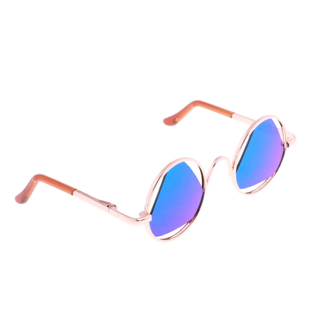 Golden Frame Triangle Lens Glasses Sunglasses for Blythe Dolls Green