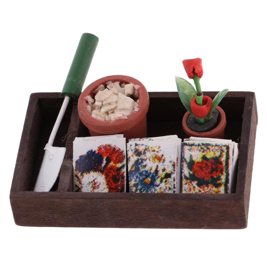 1/12 Dollhouse Miniature Horticulture Gardening Box Kit