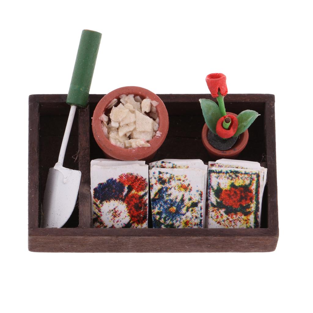 1/12 Dollhouse Miniature Horticulture Gardening Box Kit