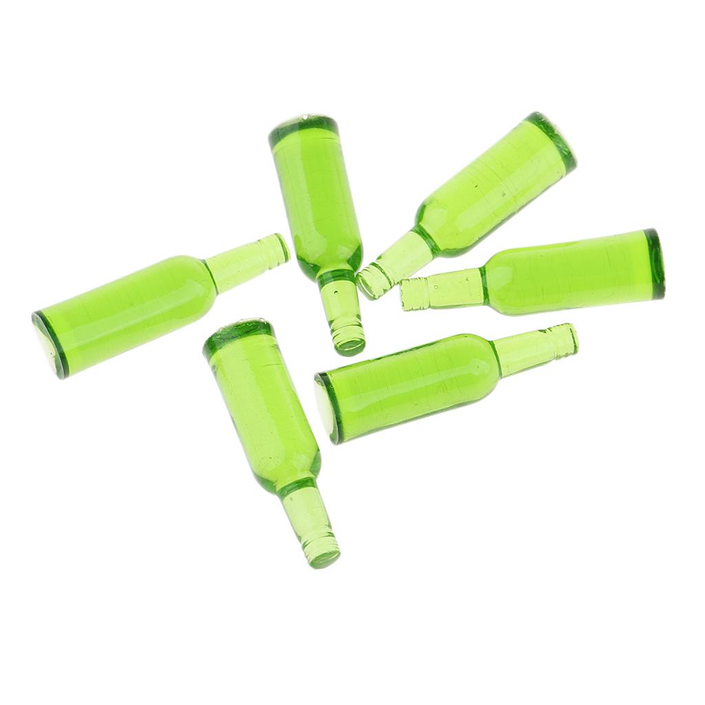 Kitchen Mini Drink Wine Juice Bottles for 1:12 Scale Dollhouse Green