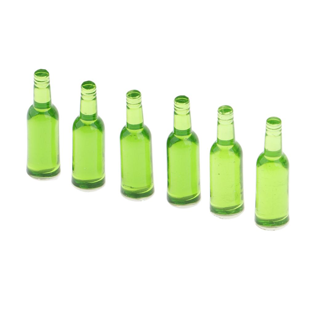 Kitchen Mini Drink Wine Juice Bottles for 1:12 Scale Dollhouse Green