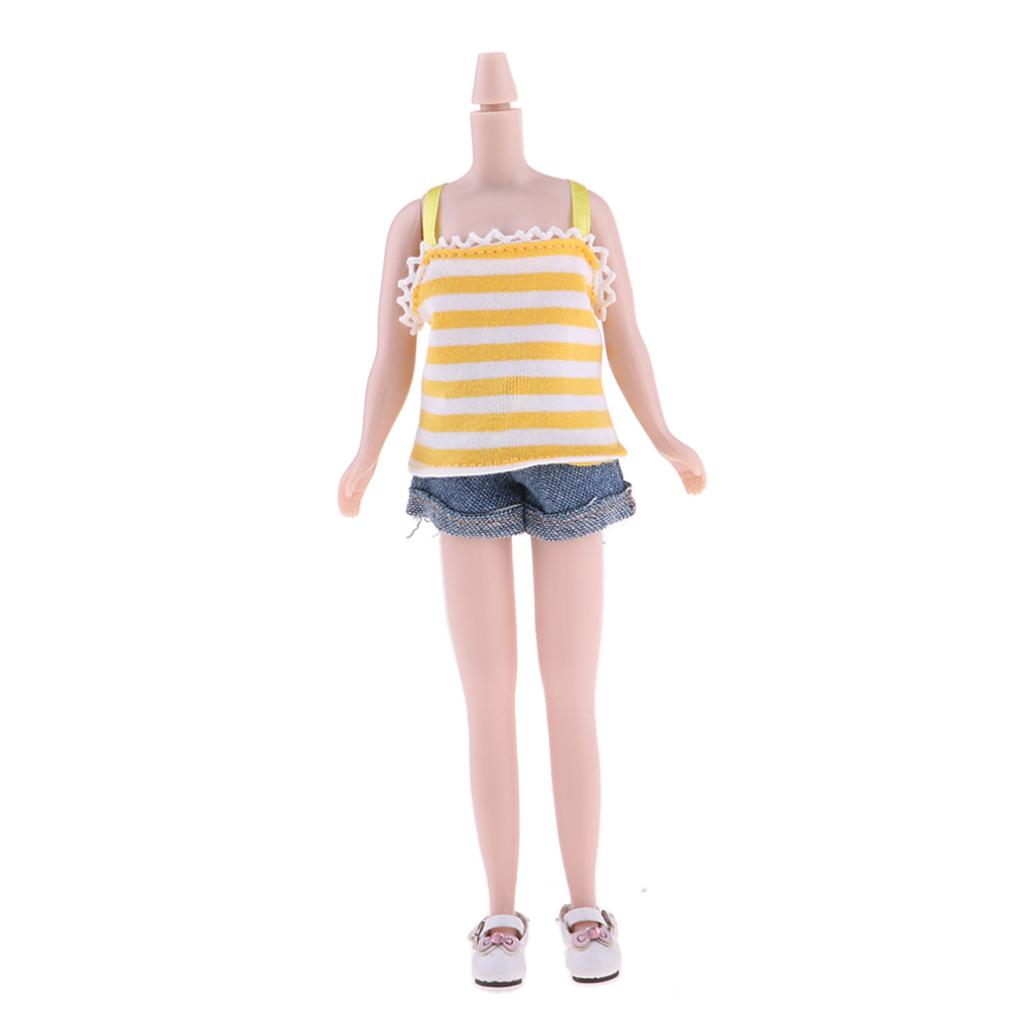 Flexible 19 Joints Nude Body & Clothes Suit for 12 Blythe Doll Costom Use"