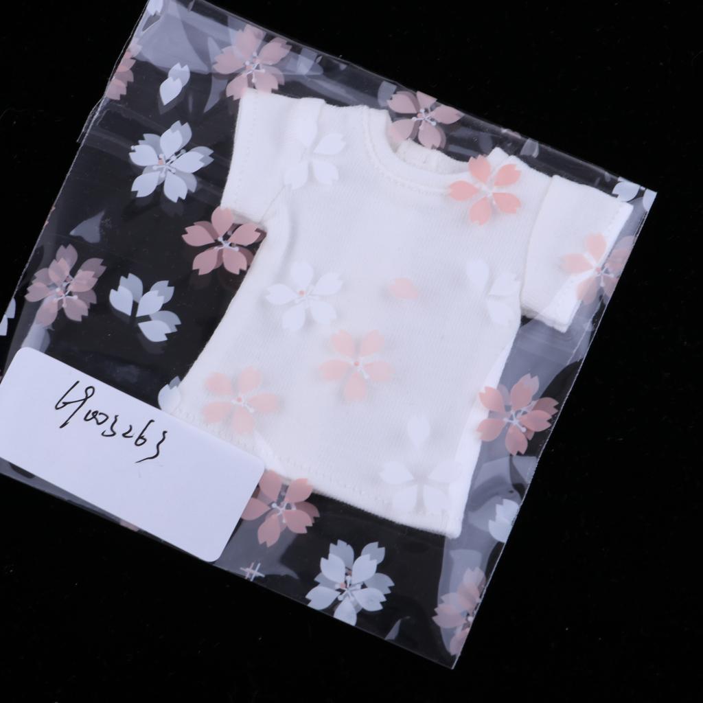 Fashion White Casual Short Sleeve T-Shirt Top for 1/6 Doll Clothes Accessory