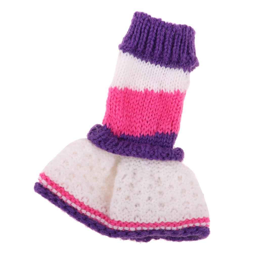 New Doll Clothes Striped Sweater Dress Knitted Woven For 1/6 Doll Toy