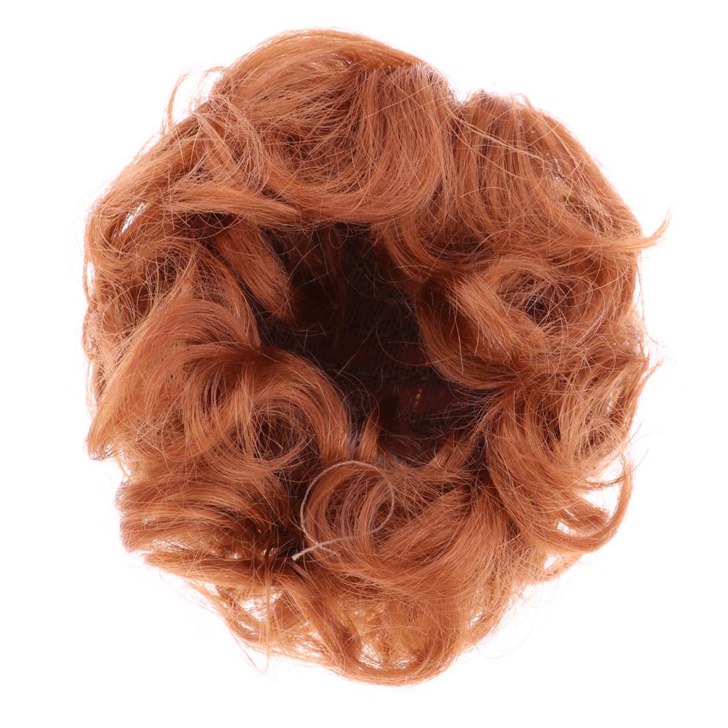 Fashion Doll Wig Short Curly Hair DIY Making for Uncle Doll Accs Radish Red