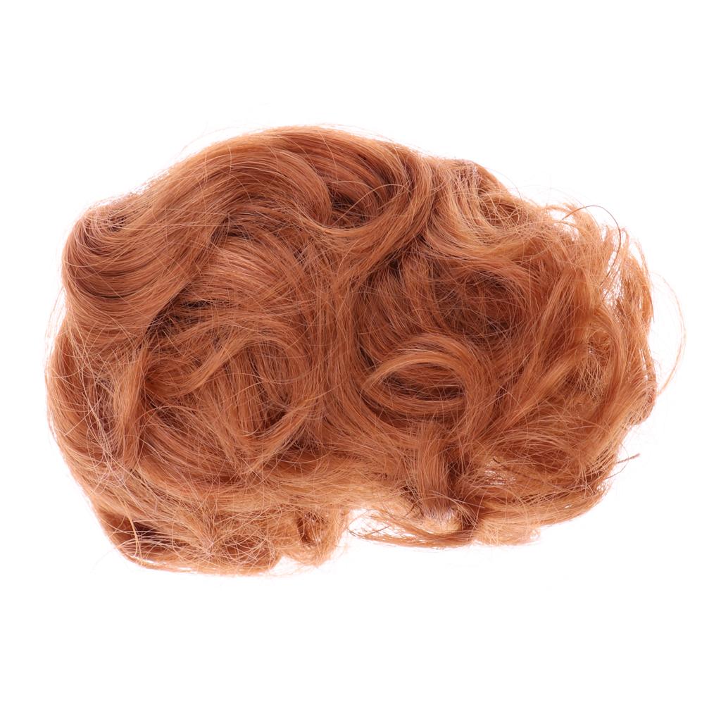 Fashion Doll Wig Short Curly Hair DIY Making for Uncle Doll Accs Radish Red