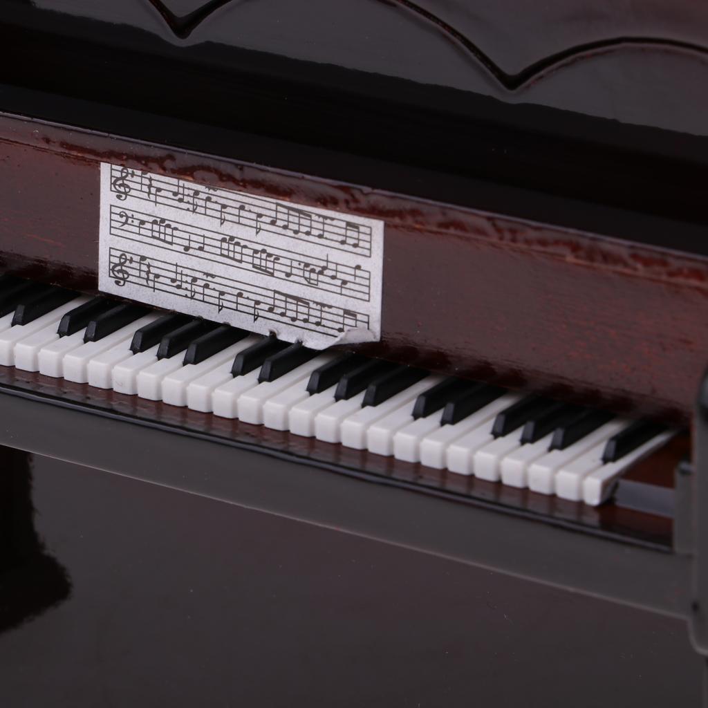 1/12 Wooden Upright Piano Kit Dollhouse Miniature Artist Offerings Coffee