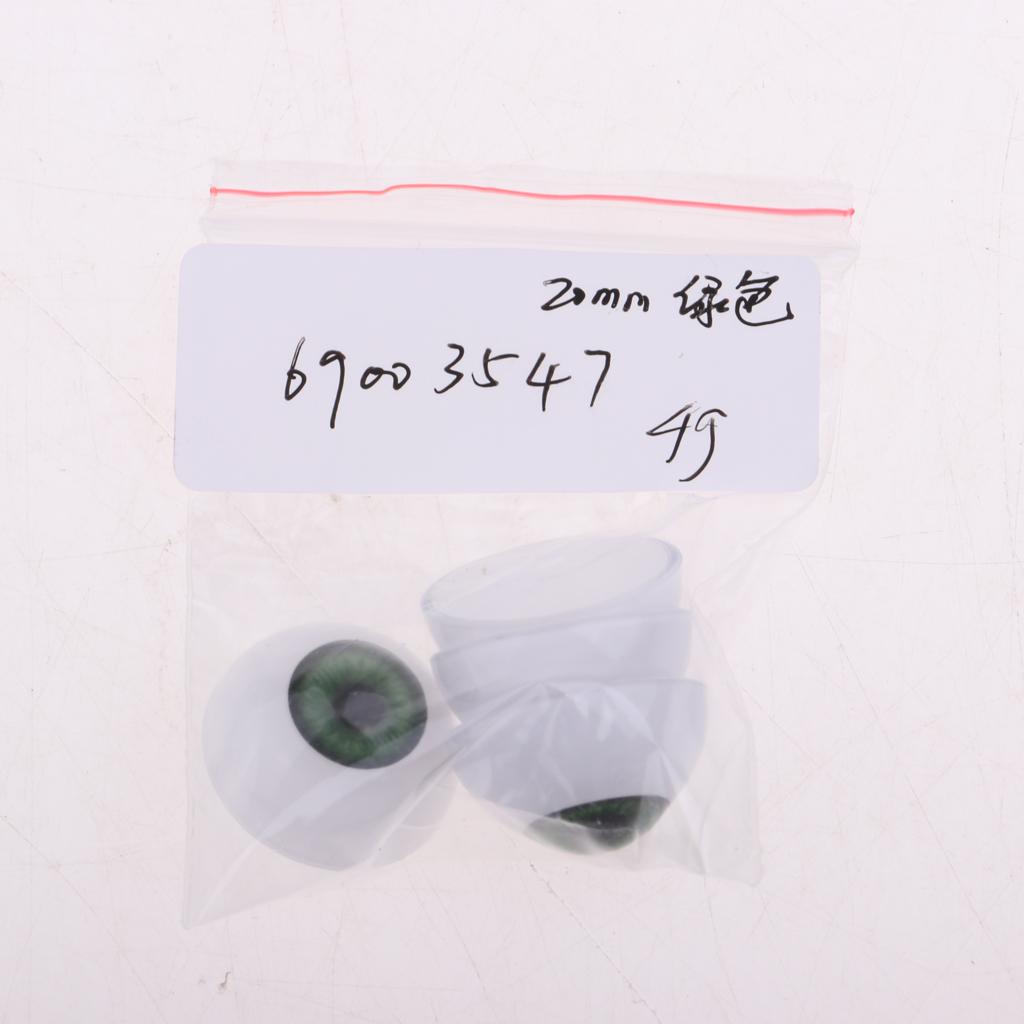 20mm Acrylic Eyeballs Safety Eyes For Baby Doll DIY Making Green