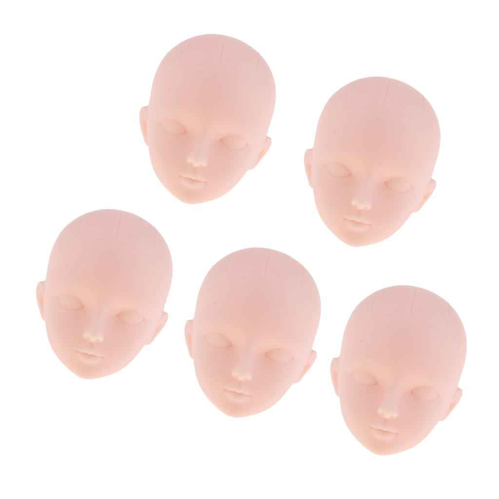 Normal Skin Tone Unpainted Girls Doll Heads For 1/6 BJD Dolls Headsculpt Model