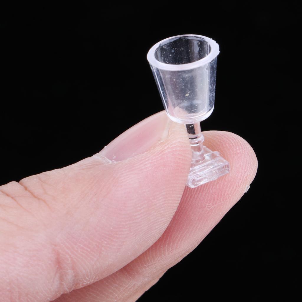 1/12 Dollhouse Miniature Champagne Bottle Wine Rack Four Glass Cups Red