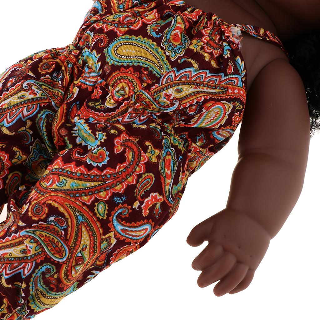 30cm Real Life Baby Girl Doll Vinyl African Newborn Infant in Clothes D