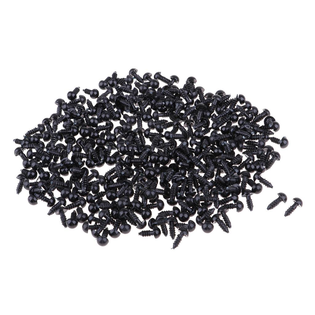 300 Pieces 8mm Plastic Safety Eyes for Teddy Bear Animals Doll Making DIY