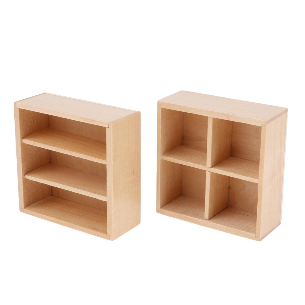 1:12 Dollhouse Miniatures Natural Wood Color Combined Cabinet Organizer Kits