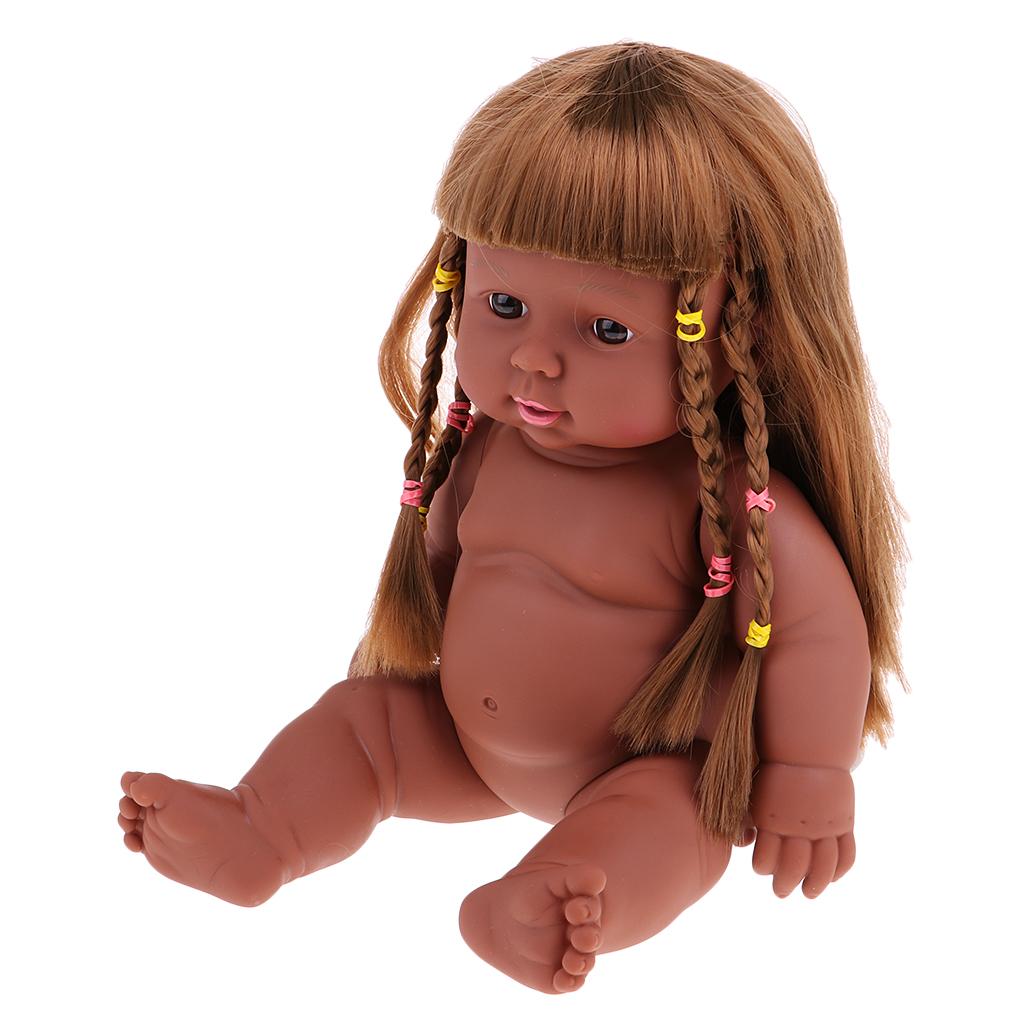 30cm Realistic Baby Doll Vinyl African-American Infant Nude Body Baby Dolls