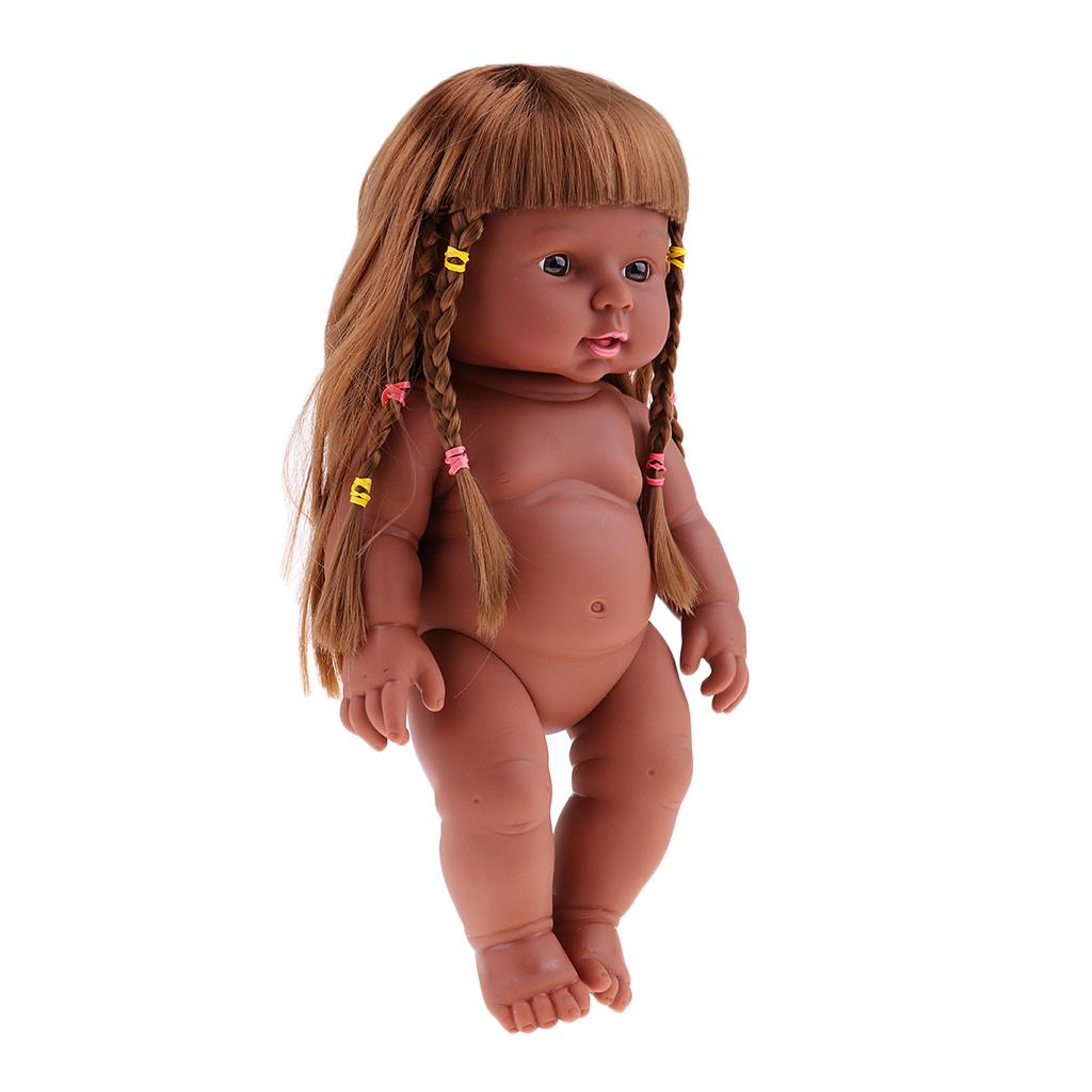 30cm Realistic Baby Doll Vinyl African-American Infant Nude Body Baby Dolls