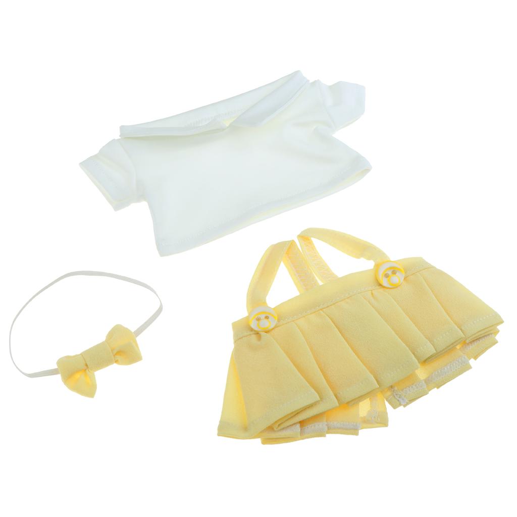 Adorable Clothes Uniform Outfit Set For 20cm Fashion Doll Accessories Yellow