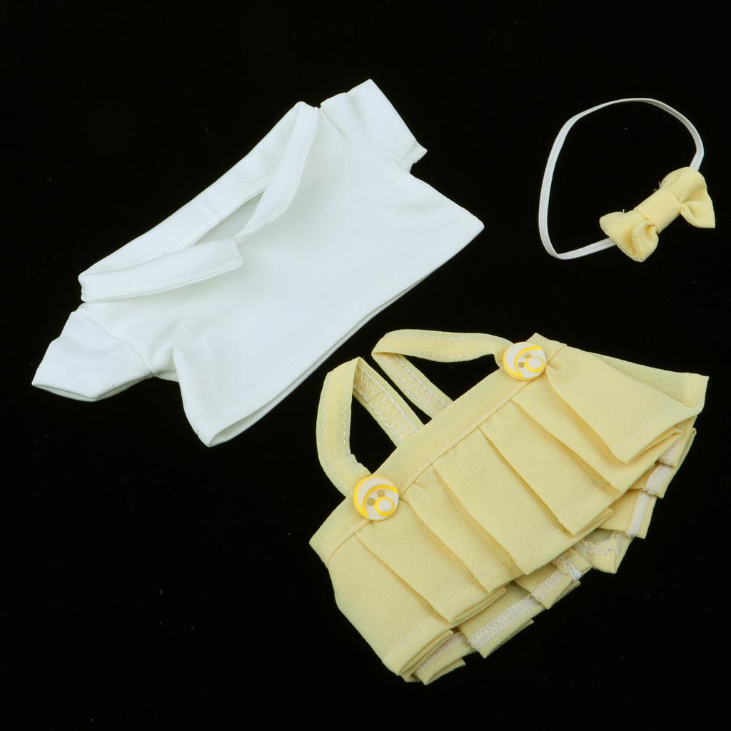 Adorable Clothes Uniform Outfit Set For 20cm Fashion Doll Accessories Yellow