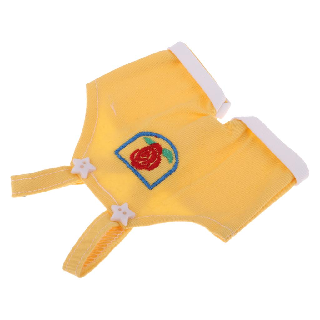 Lovely Flower Overalls Shoulder Strap Pants For 1/8 BJD MSD BB Dolls Yellow