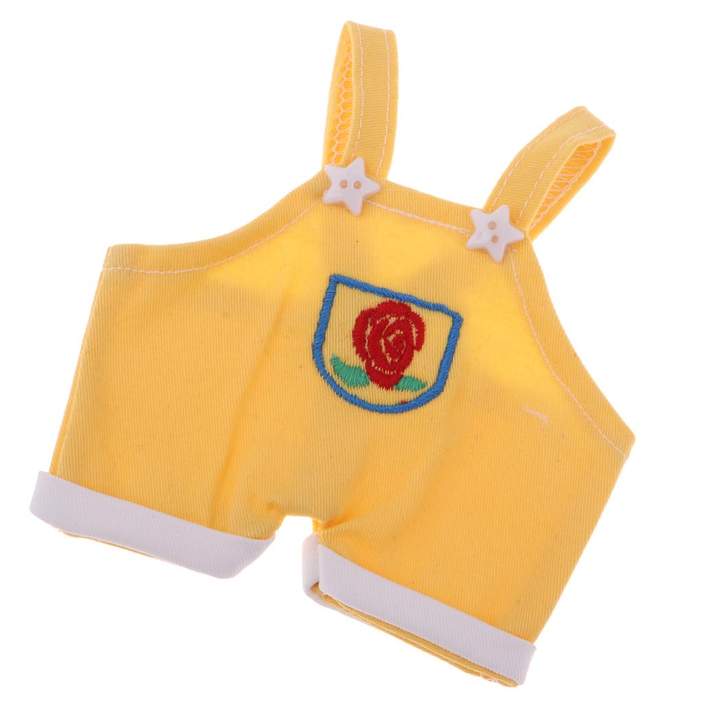 Lovely Flower Overalls Shoulder Strap Pants For 1/8 BJD MSD BB Dolls Yellow