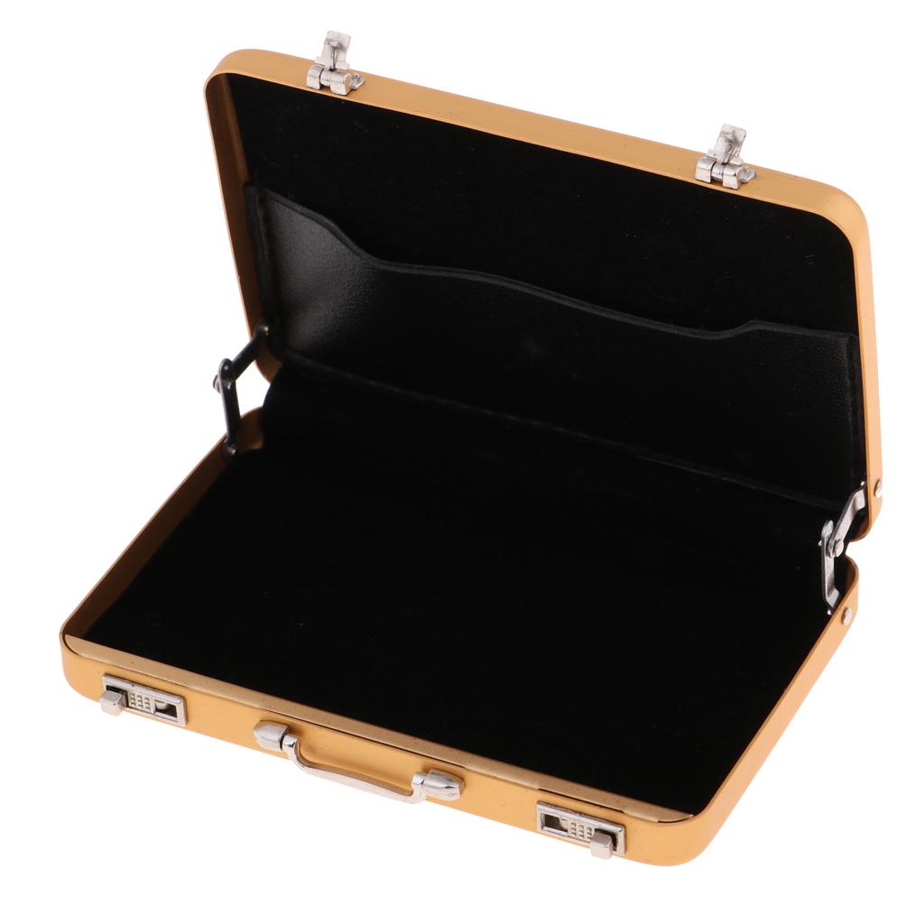 1/12 Dollhouse Miniature Travel Metal Code Suitcase Home Decoration Yellow