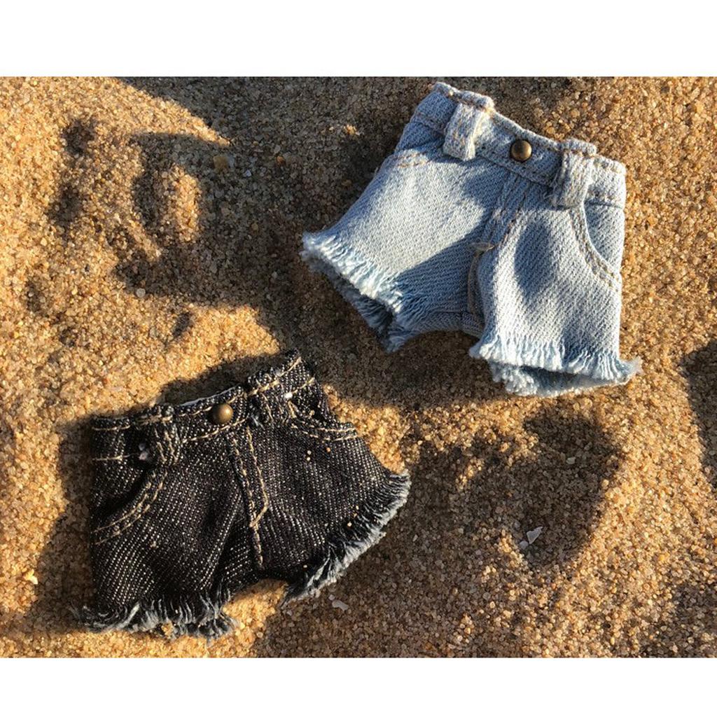 Denim Shorts for 1/6 Blythe Licca Doll Outfit Doll Clothes Accessories Blue