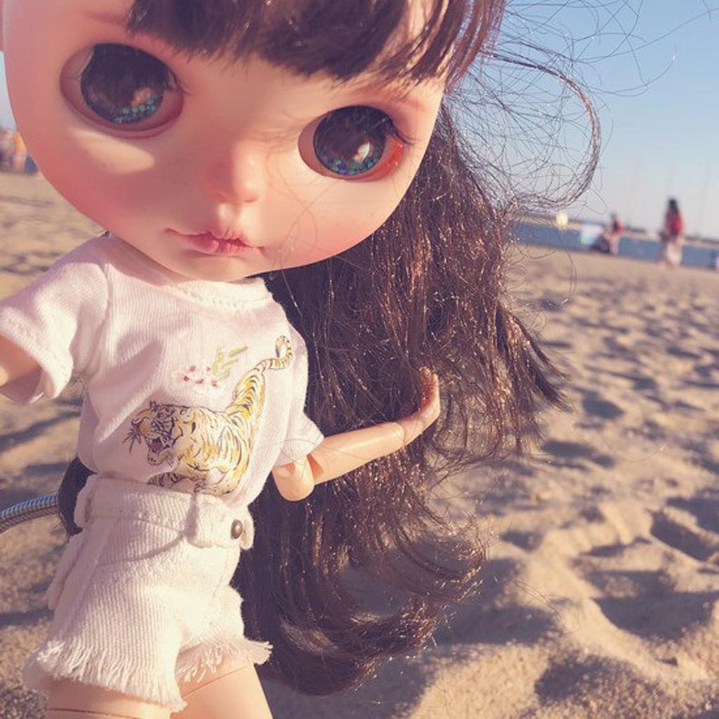 Denim Shorts for 1/6 Blythe Licca Doll Outfit Doll Clothes Accessories Blue