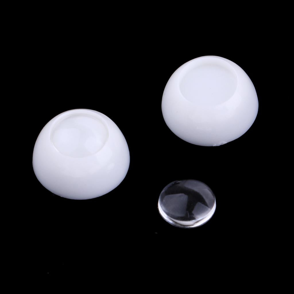 4 Pairs Acrylic Half Round Eyes Colorless Eyeballs For Doll Bear Toy Making