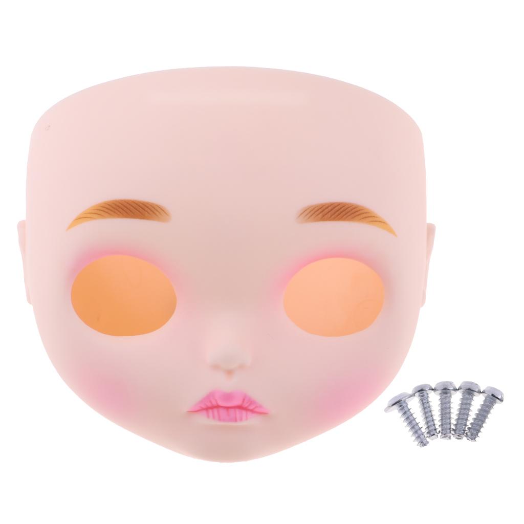 Doll Faceplate Backplate Head with Eyebrow Cheilogramma for 12inch Blythe #2