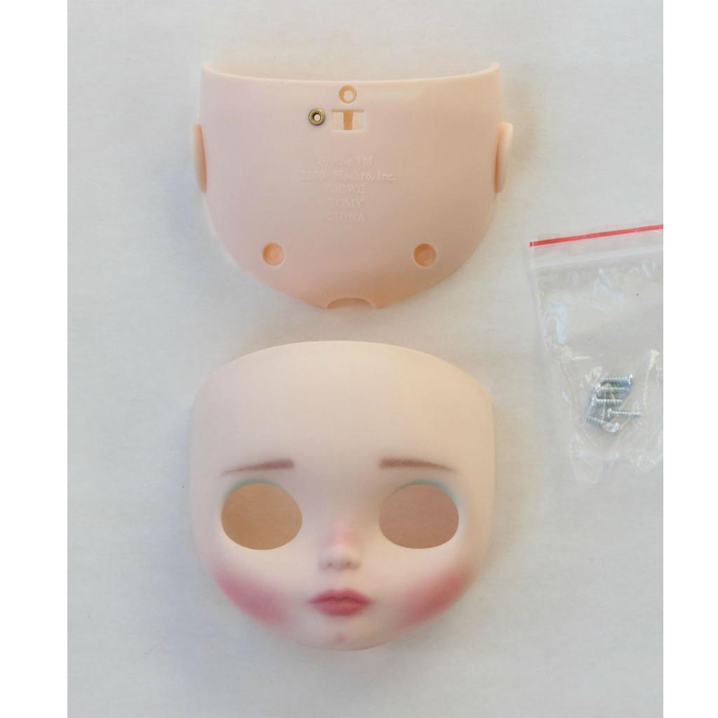 Doll Faceplate Backplate Head with Eyebrow Cheilogramma for 12inch Blythe #2