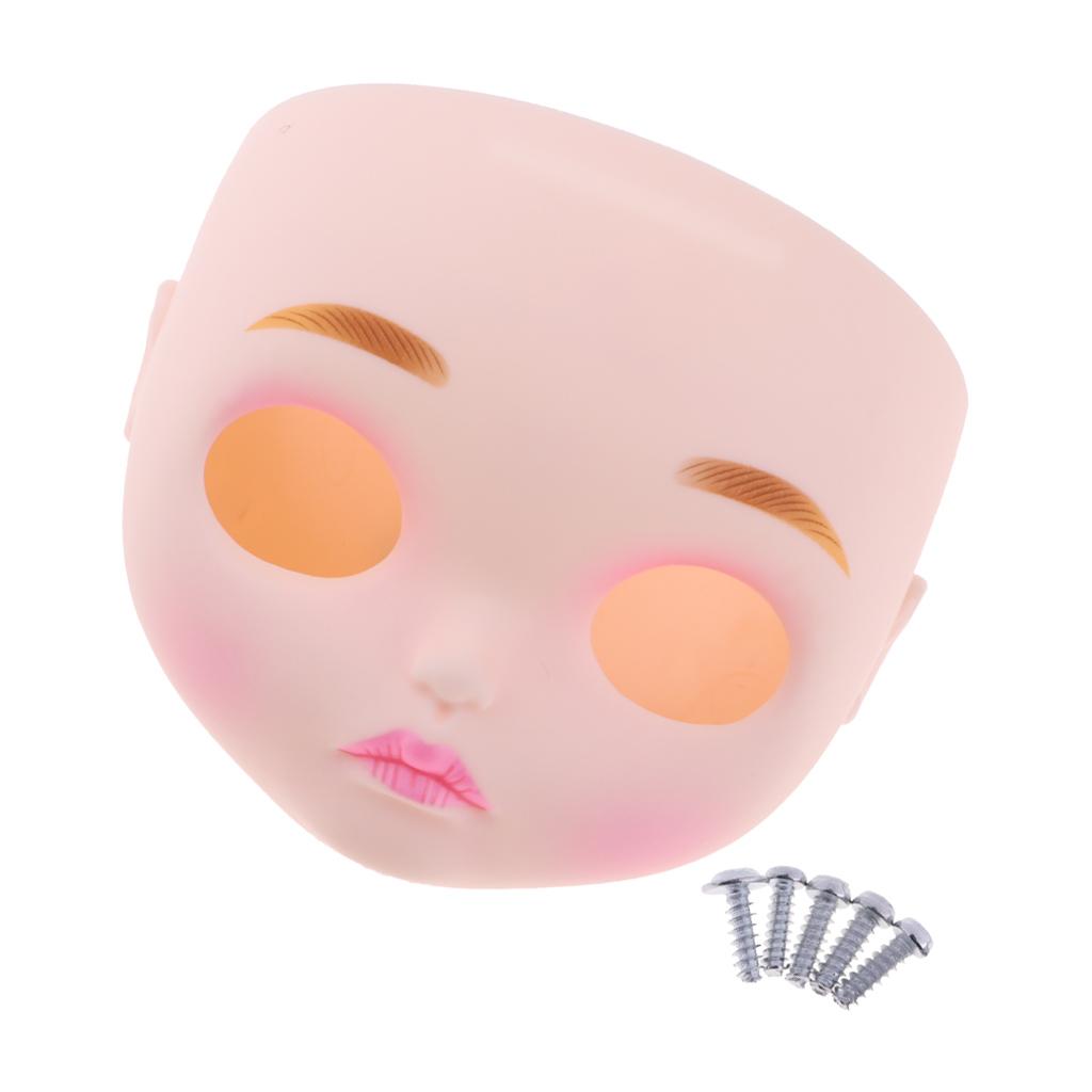 Doll Faceplate Backplate Head with Eyebrow Cheilogramma for 12inch Blythe #2