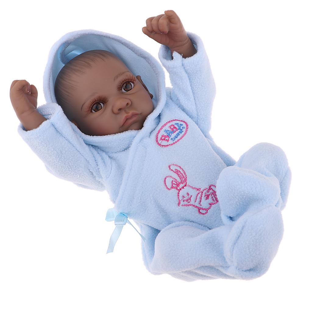28cm Lifelike Vinyl Boy Baby Doll Costumed Newborn Girl Kid Learning Toy