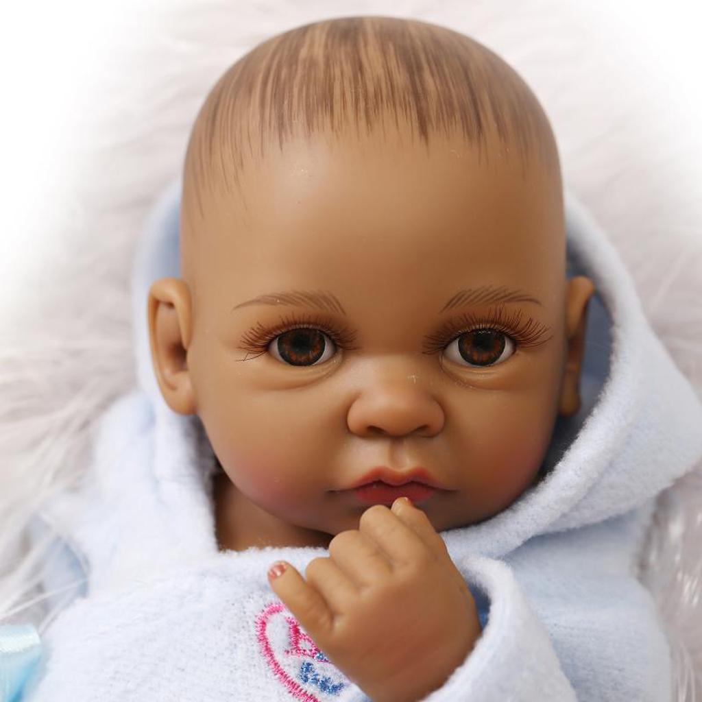 28cm Lifelike Vinyl Boy Baby Doll Costumed Newborn Girl Kid Learning Toy