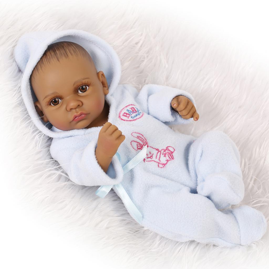 28cm Lifelike Vinyl Boy Baby Doll Costumed Newborn Girl Kid Learning Toy