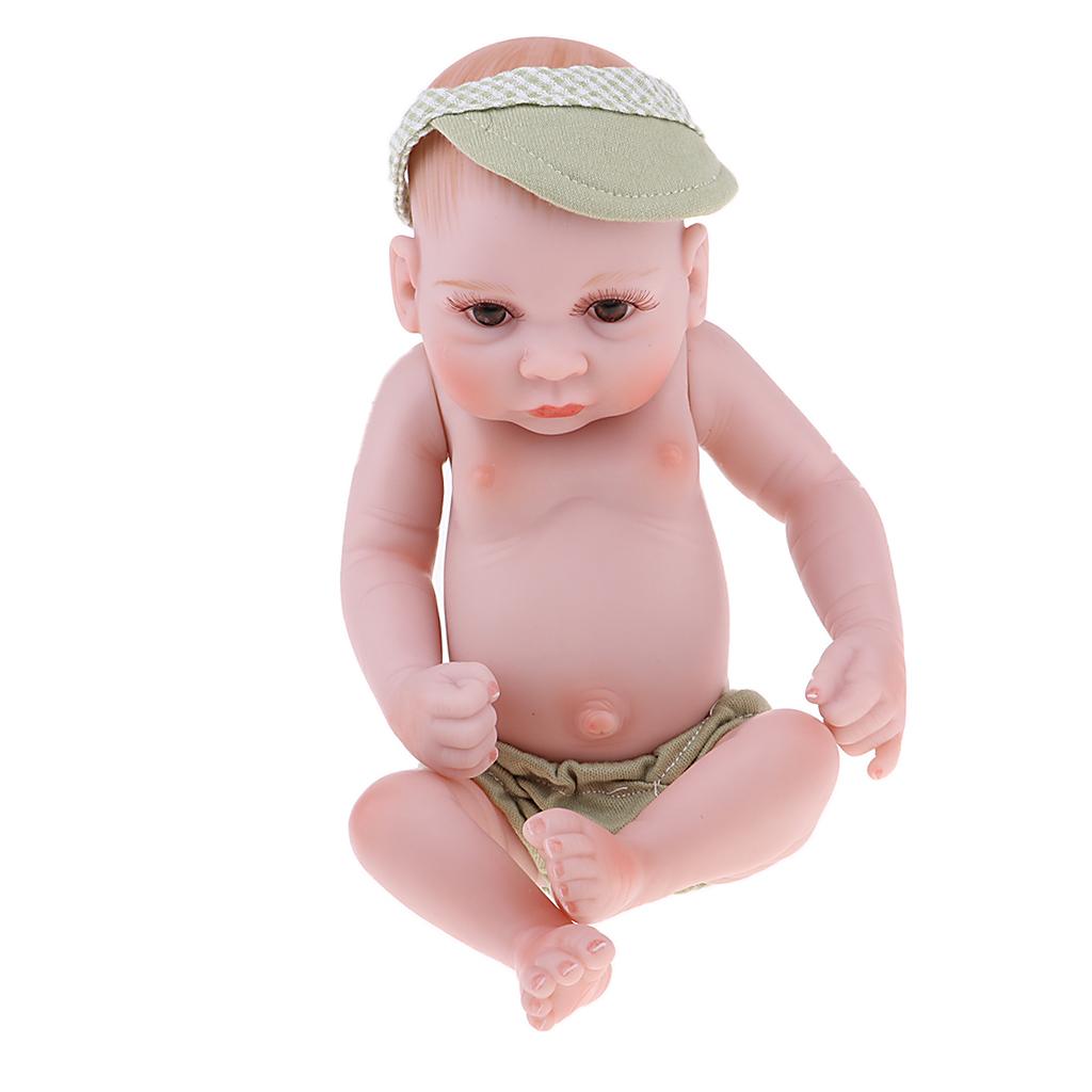 27cm Lifelike Vinyl Boy Baby Doll Costumed Newborn Girl Kid Learning Toy #2