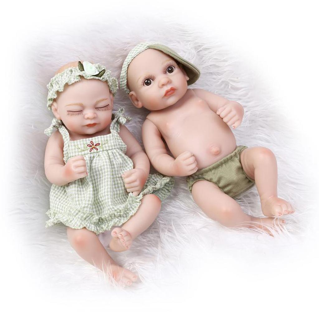 27cm Lifelike Vinyl Boy Baby Doll Costumed Newborn Girl Kid Learning Toy #2