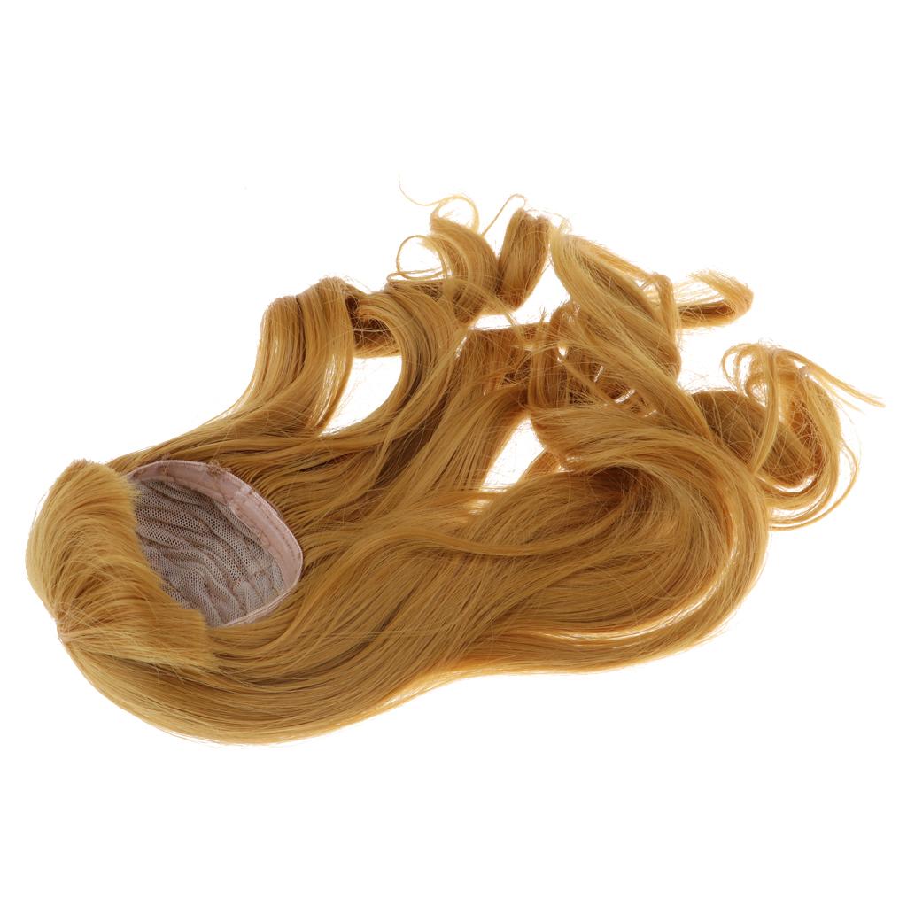 1/3 Fashion Long Curly Wig Hairpiece for BJD Blythe Doll DIY Accessory Khaki