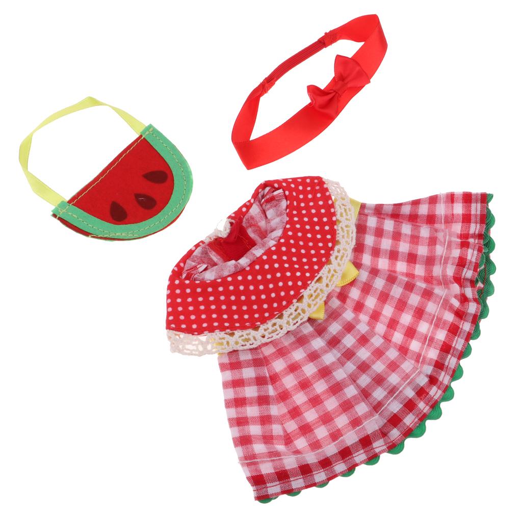 Doll Clothes Accs Skirt with Hairband & Mini Bag for 25cm MellChan Doll