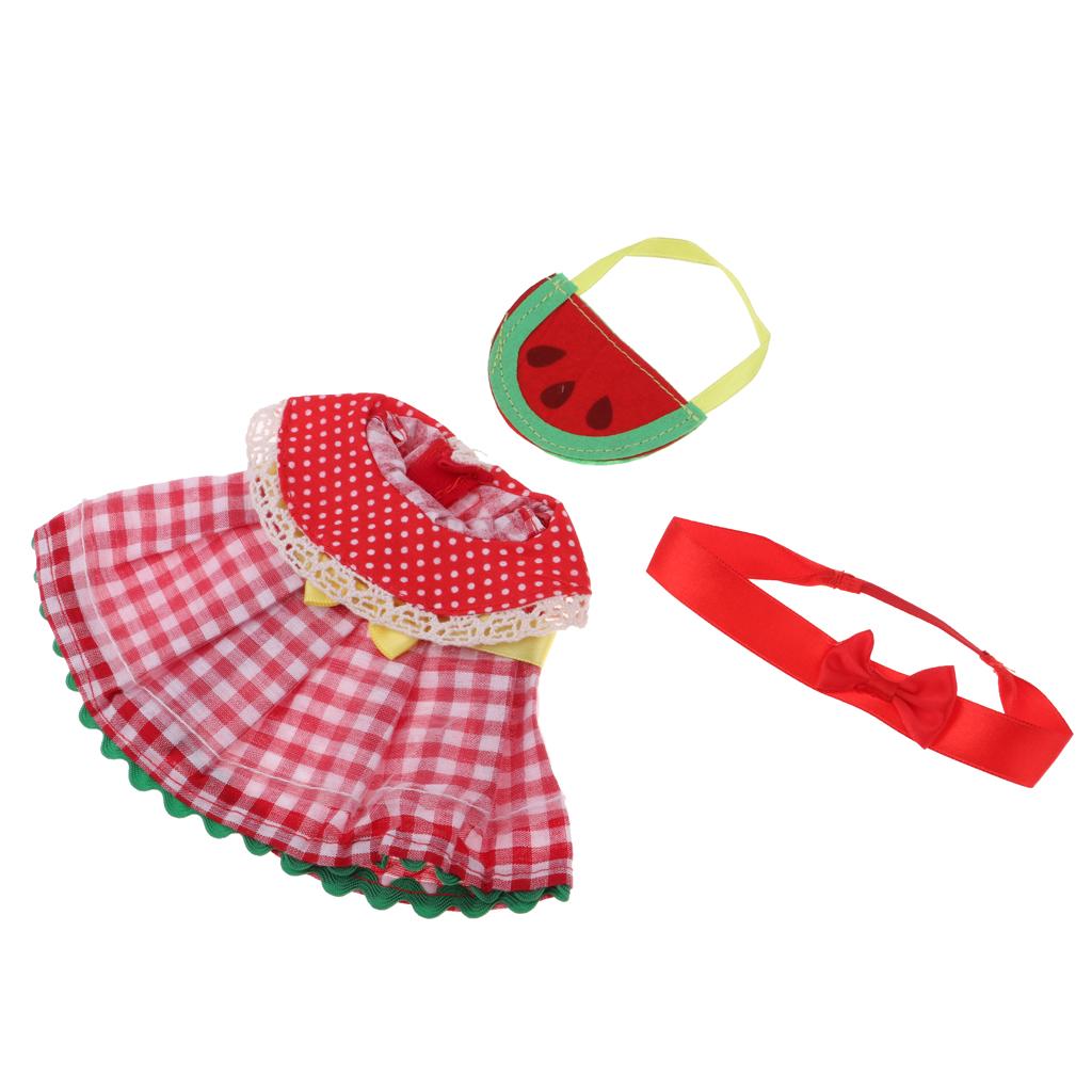 Doll Clothes Accs Skirt with Hairband & Mini Bag for 25cm MellChan Doll
