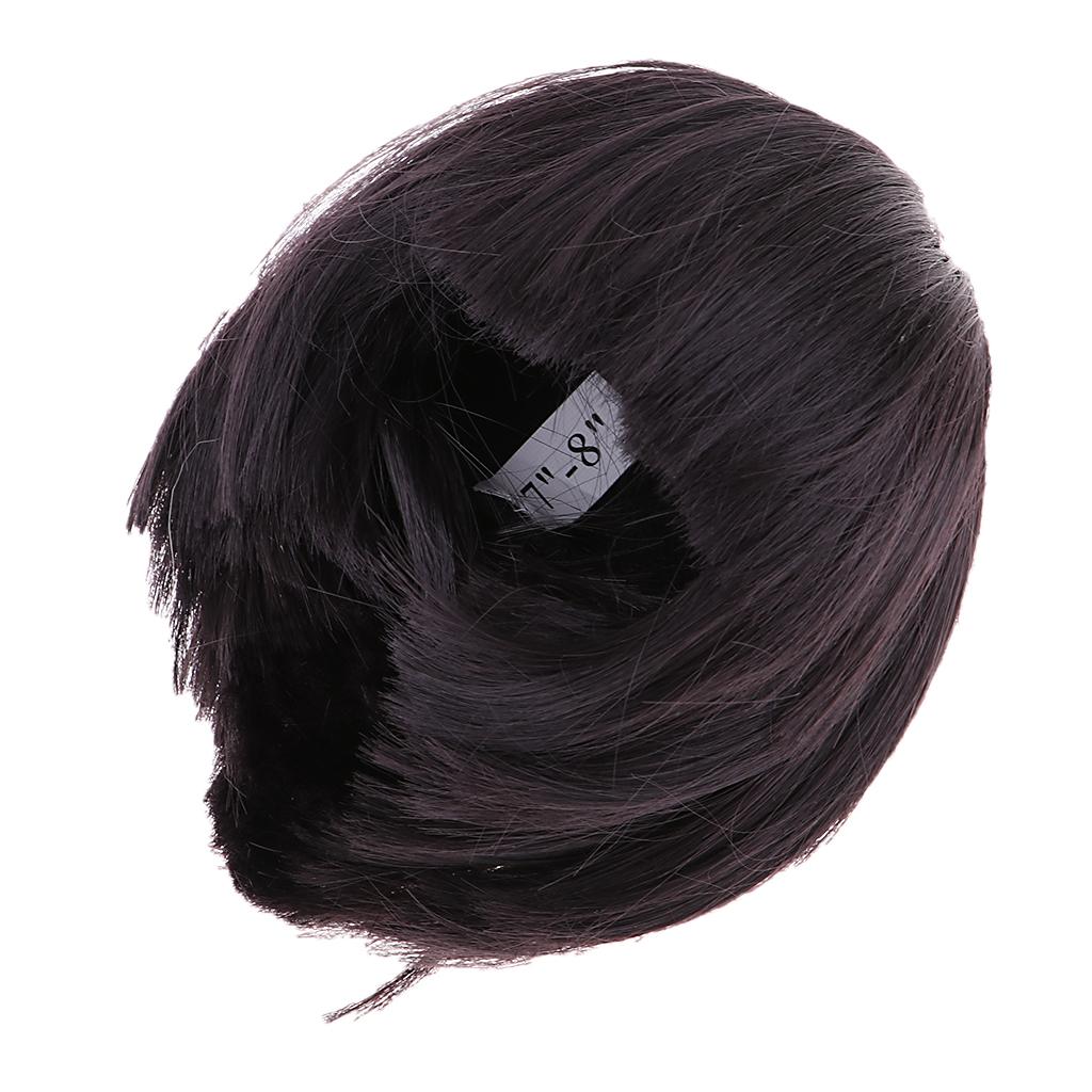 Cute Bangs Short Hair Wig Hairpiece for 1/4 Doll DIY Making Accs Black Brown