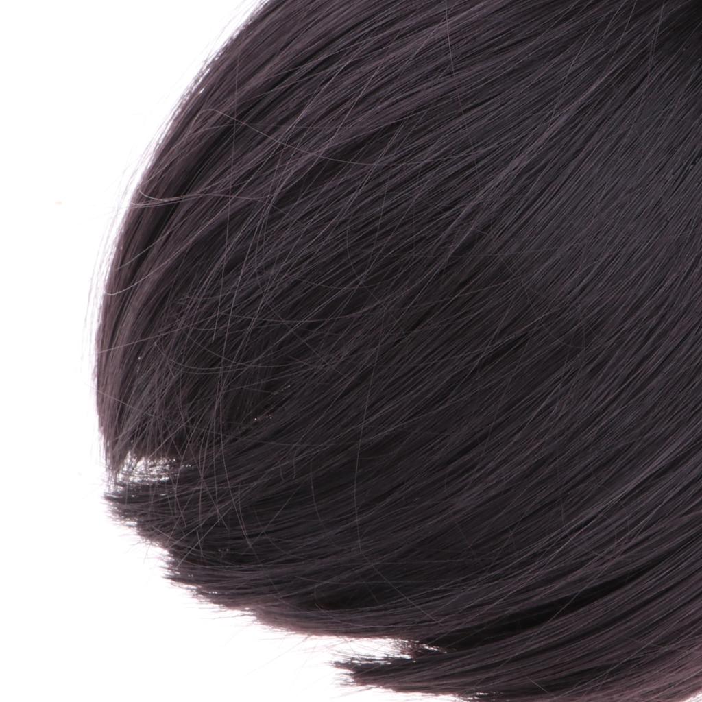 Cute Bangs Short Hair Wig Hairpiece for 1/4 Doll DIY Making Accs Black Brown