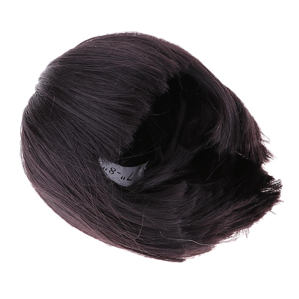 Cute Bangs Short Hair Wig Hairpiece for 1/4 Doll DIY Making Accs Black Brown
