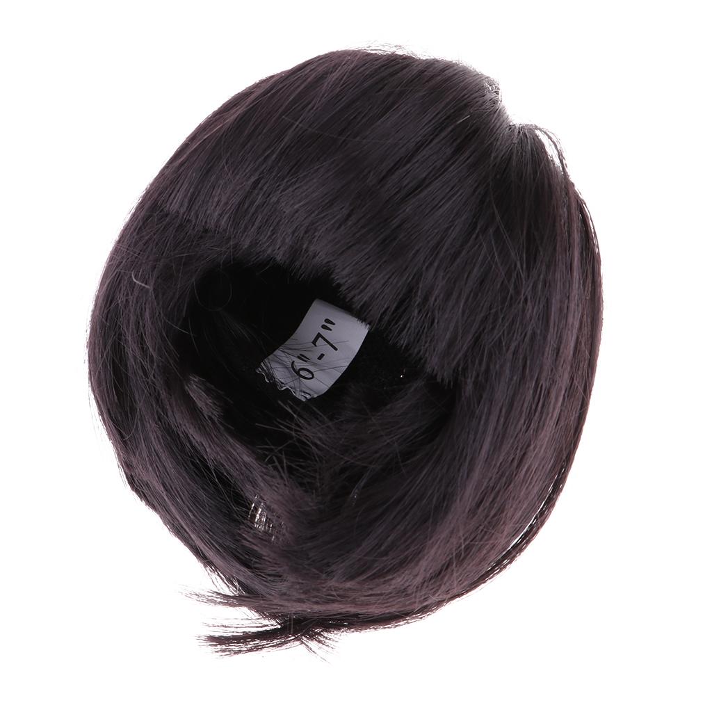 Cute Bangs Short Hair Hairpiece for Doll DIY Making Accs Black Brown