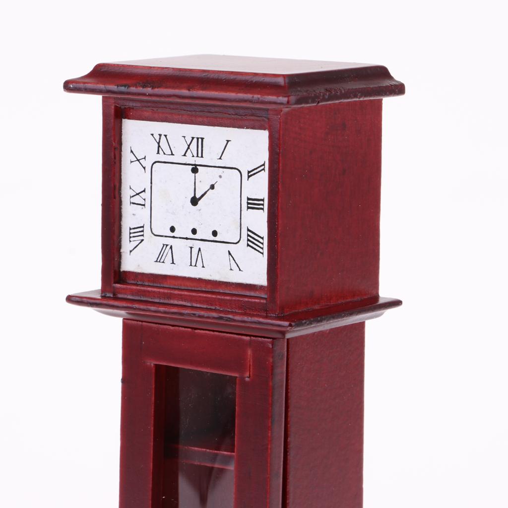 1/12 Dollhouse Miniature Vintage Grandfather Clock for Living Room Furniture