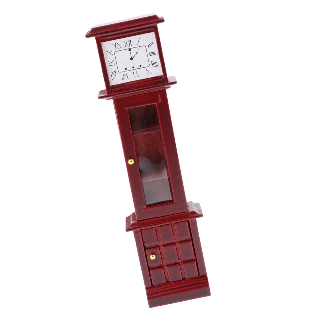 1/12 Dollhouse Miniature Vintage Grandfather Clock for Living Room Furniture